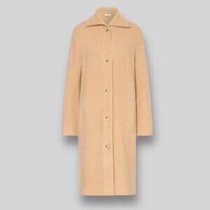 VINCE Wool Alpaca Cardigan Coat in Cream | Size L